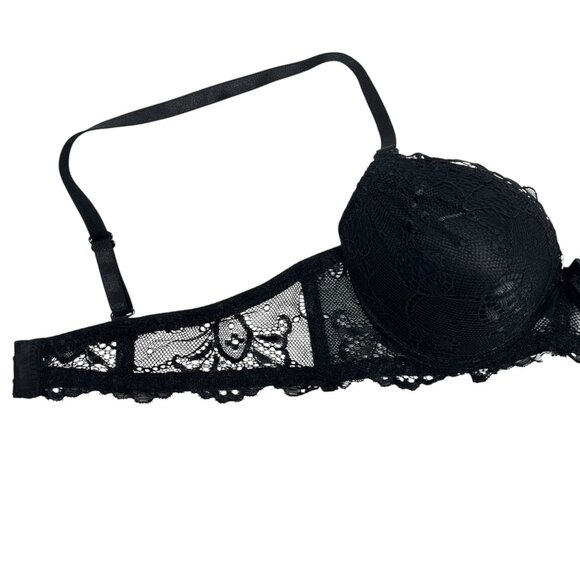 NWOT René Rofé Extreme Push Up Bra Black Lace Convertible Strap 34A - Picture 7 of 12
